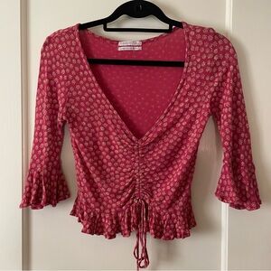 Urban Outfitters Floral Ruffle Top